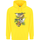 Nuthatch Garden Bird Watching Childrens Kids Hoodie Yellow