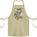 Nuthatch Garden Bird Watching Cotton Apron 100% Organic Khaki
