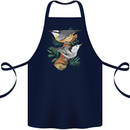 Nuthatch Garden Bird Watching Cotton Apron 100% Organic Navy Blue