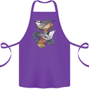 Nuthatch Garden Bird Watching Cotton Apron 100% Organic Purple