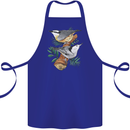 Nuthatch Garden Bird Watching Cotton Apron 100% Organic Royal Blue