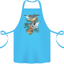 Nuthatch Garden Bird Watching Cotton Apron 100% Organic Turquoise