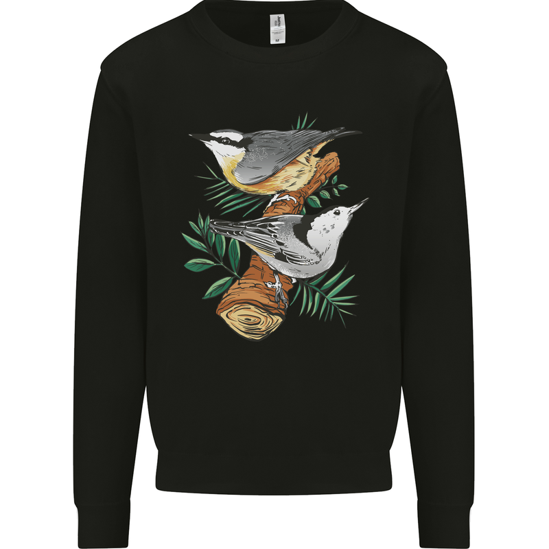 Nuthatch Garden Bird Watching Kids Sweatshirt Jumper Black