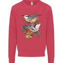 Nuthatch Garden Bird Watching Kids Sweatshirt Jumper Heliconia