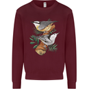 Nuthatch Garden Bird Watching Kids Sweatshirt Jumper Maroon