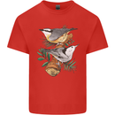 Nuthatch Garden Bird Watching Kids T-Shirt Childrens Red