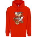 Nuthatch Garden Bird Watching Mens 80% Cotton Hoodie Bright Red