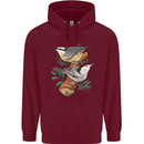 Nuthatch Garden Bird Watching Mens 80% Cotton Hoodie Maroon