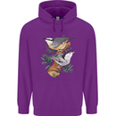Nuthatch Garden Bird Watching Mens 80% Cotton Hoodie Purple