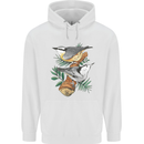 Nuthatch Garden Bird Watching Mens 80% Cotton Hoodie White