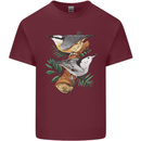 Nuthatch Garden Bird Watching Mens Cotton T-Shirt Tee Top Maroon