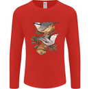 Nuthatch Garden Bird Watching Mens Long Sleeve T-Shirt Red