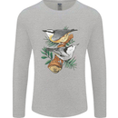 Nuthatch Garden Bird Watching Mens Long Sleeve T-Shirt Sports Grey