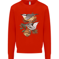 Nuthatch Garden Bird Watching Mens Sweatshirt Jumper Bright Red