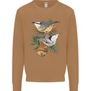 Nuthatch Garden Bird Watching Mens Sweatshirt Jumper Caramel Latte