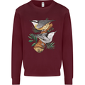 Nuthatch Garden Bird Watching Mens Sweatshirt Jumper Maroon