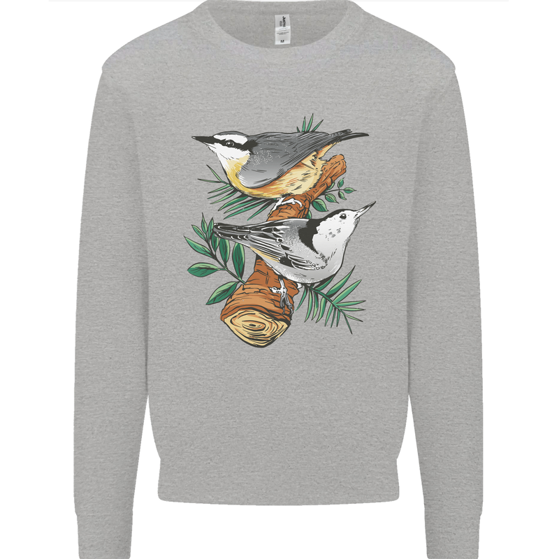 Nuthatch Garden Bird Watching Mens Sweatshirt Jumper Sports Grey
