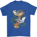 Nuthatch Garden Bird Watching Mens T-Shirt 100% Cotton Royal Blue