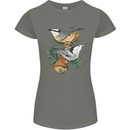 Nuthatch Garden Bird Watching Womens Petite Cut T-Shirt Charcoal