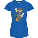 Nuthatch Garden Bird Watching Womens Petite Cut T-Shirt Royal Blue