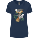 Nuthatch Garden Bird Watching Womens Wider Cut T-Shirt Navy Blue