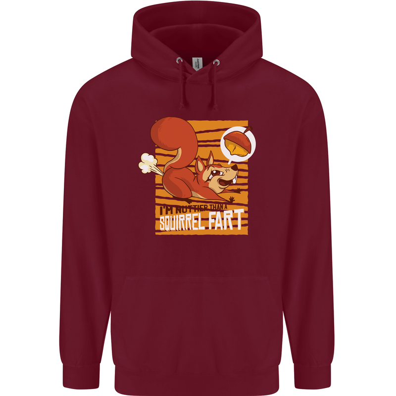 Nuttieer Than a Squirrel Fart Funny Farting Childrens Kids Hoodie Maroon