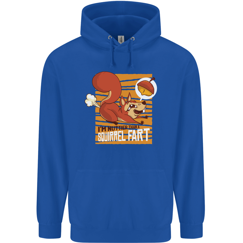 Nuttieer Than a Squirrel Fart Funny Farting Childrens Kids Hoodie Royal Blue