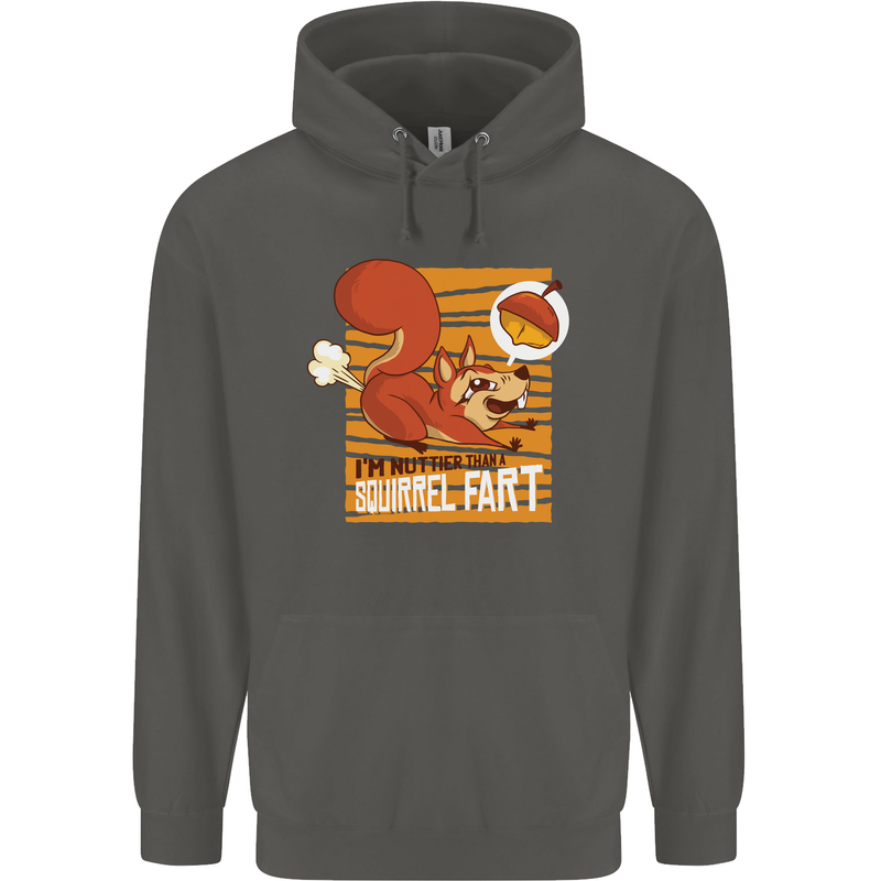 Nuttieer Than a Squirrel Fart Funny Farting Childrens Kids Hoodie Storm Grey