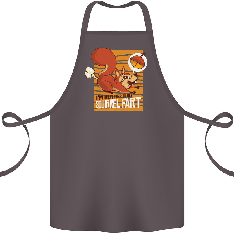 Nuttieer Than a Squirrel Fart Funny Farting Cotton Apron 100% Organic Dark Grey