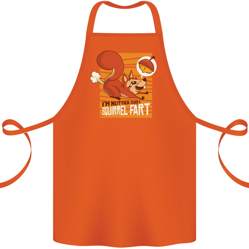 Nuttieer Than a Squirrel Fart Funny Farting Cotton Apron 100% Organic Orange