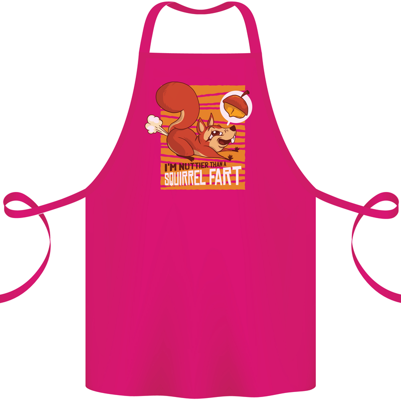 Nuttieer Than a Squirrel Fart Funny Farting Cotton Apron 100% Organic Pink
