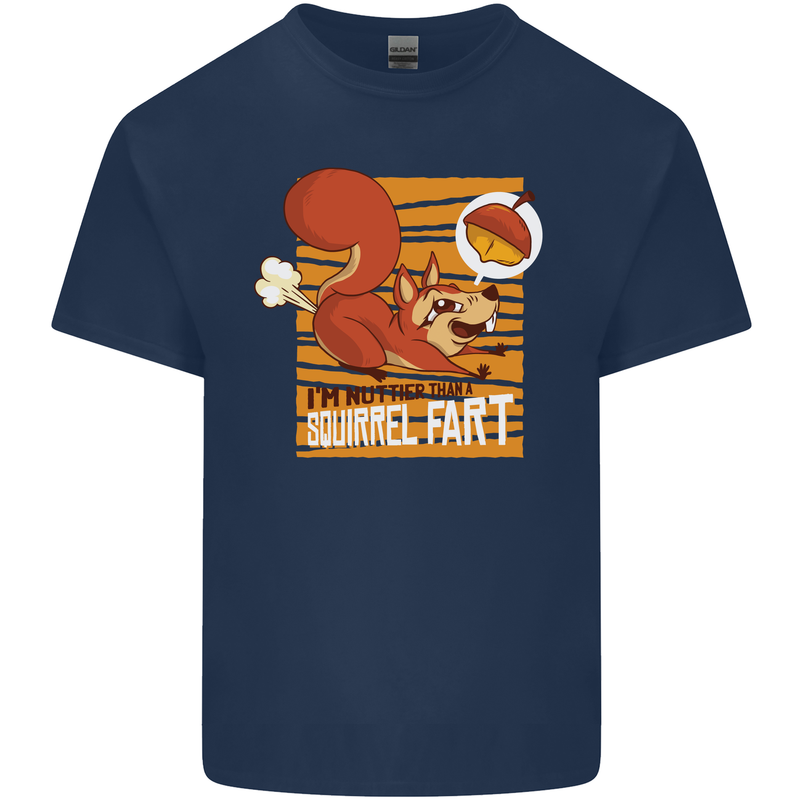 Nuttieer Than a Squirrel Fart Funny Farting Kids T-Shirt Childrens Navy Blue