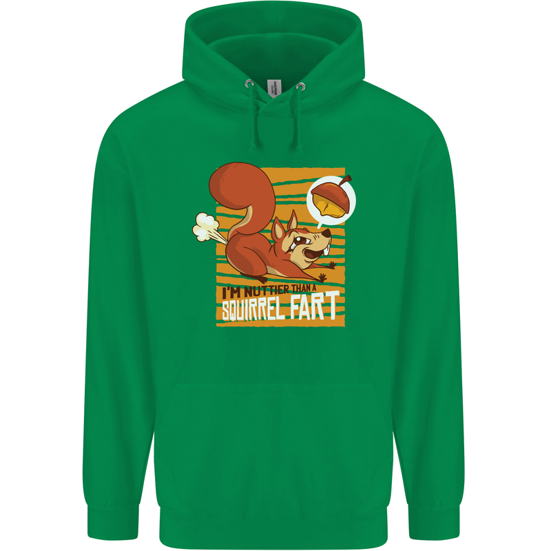 Nuttieer Than a Squirrel Fart Funny Farting Mens 80% Cotton Hoodie Irish Green