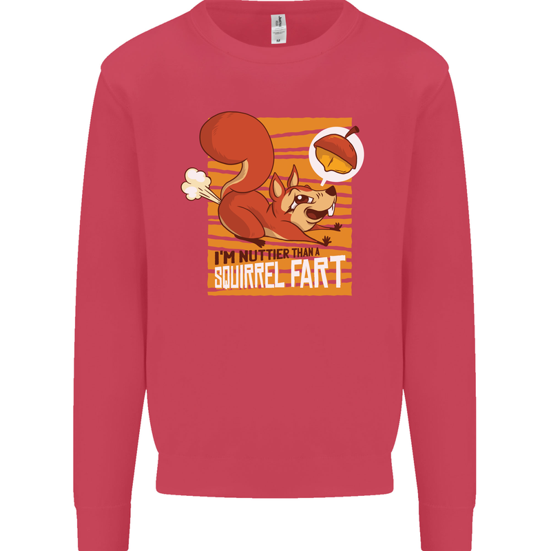 Nuttieer Than a Squirrel Fart Funny Farting Mens Sweatshirt Jumper Heliconia