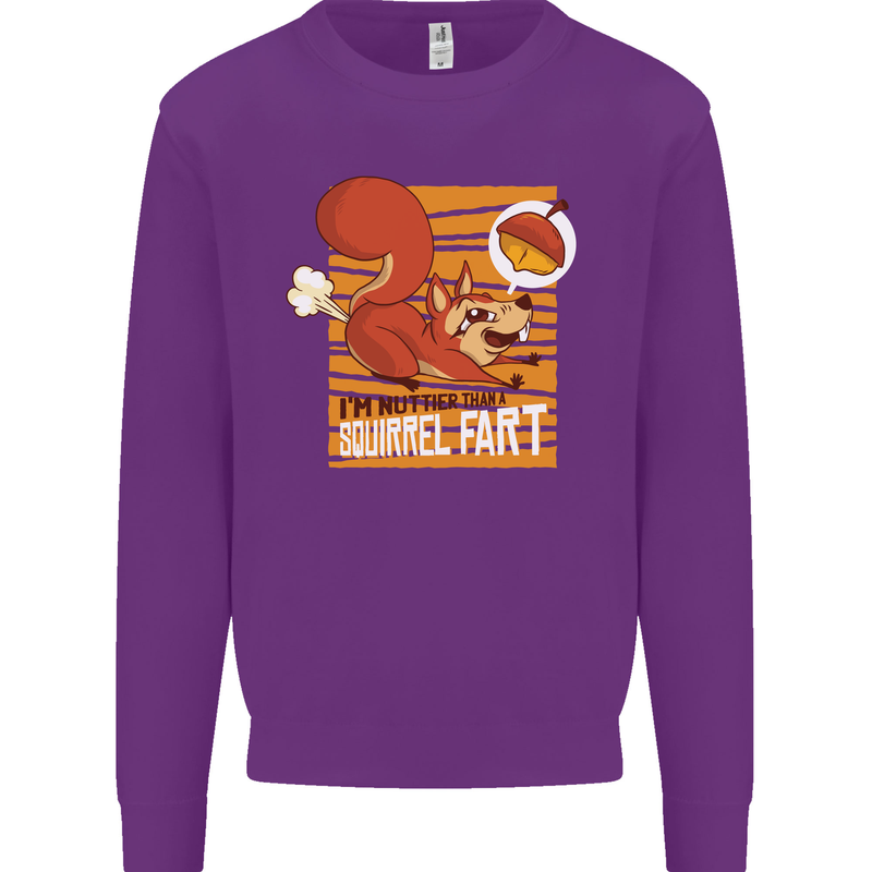 Nuttieer Than a Squirrel Fart Funny Farting Mens Sweatshirt Jumper Purple