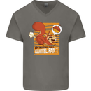 Nuttieer Than a Squirrel Fart Funny Farting Mens V-Neck Cotton T-Shirt Charcoal