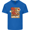 Nuttieer Than a Squirrel Fart Funny Farting Mens V-Neck Cotton T-Shirt Royal Blue