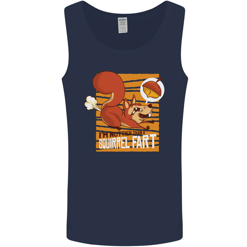 Nuttieer Than a Squirrel Fart Funny Farting Mens Vest Tank Top Navy Blue