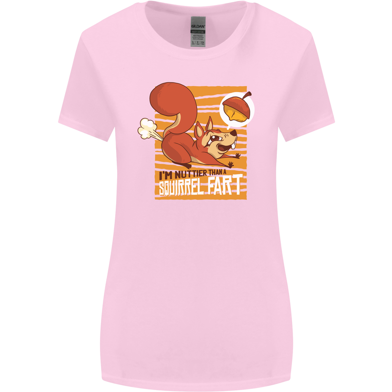 Nuttieer Than a Squirrel Fart Funny Farting Womens Wider Cut T-Shirt Light Pink