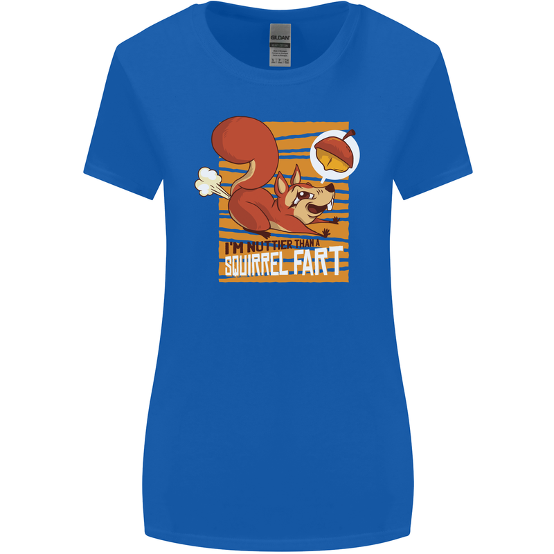Nuttieer Than a Squirrel Fart Funny Farting Womens Wider Cut T-Shirt Royal Blue