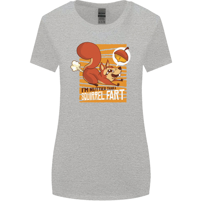 Nuttieer Than a Squirrel Fart Funny Farting Womens Wider Cut T-Shirt Sports Grey
