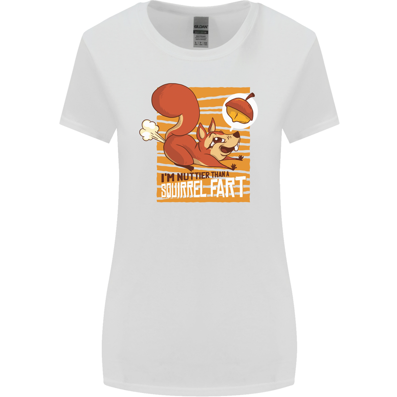 Nuttieer Than a Squirrel Fart Funny Farting Womens Wider Cut T-Shirt White