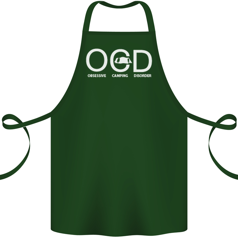 OCD Obsessive Camping Disorder Cotton Apron 100% Organic Forest Green