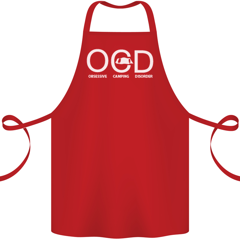 OCD Obsessive Camping Disorder Cotton Apron 100% Organic Red
