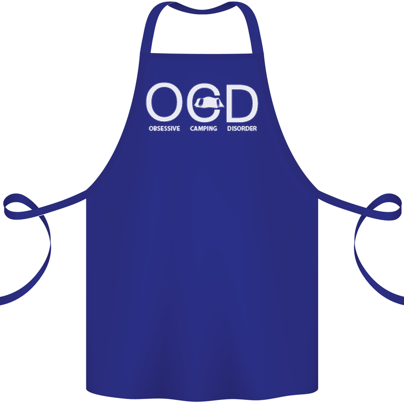 OCD Obsessive Camping Disorder Cotton Apron 100% Organic Royal Blue