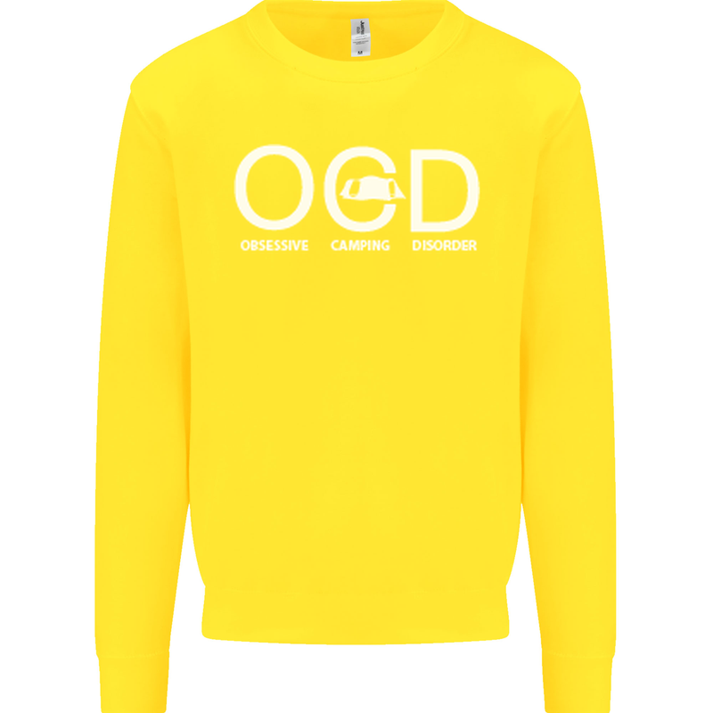 OCD Obsessive Camping Disorder Kids Sweatshirt Jumper Yellow