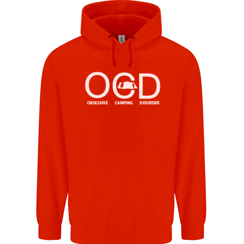 OCD Obsessive Camping Disorder Mens 80% Cotton Hoodie Bright Red