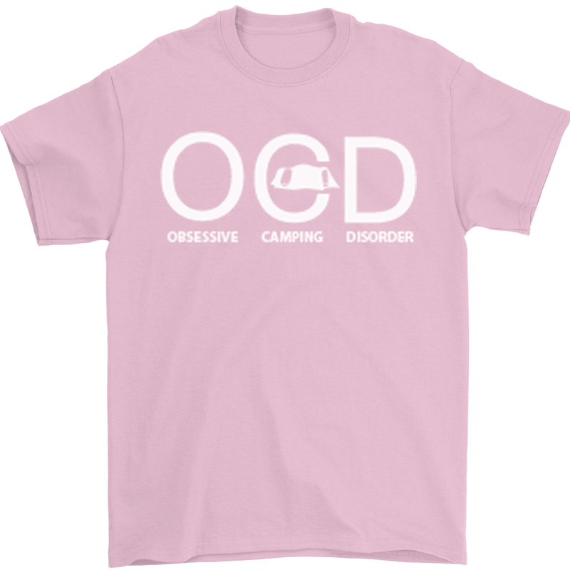 OCD Obsessive Camping Disorder Mens T-Shirt Cotton Gildan Light Pink