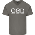 OCD Obsessive Camping Disorder Mens V-Neck Cotton T-Shirt Charcoal