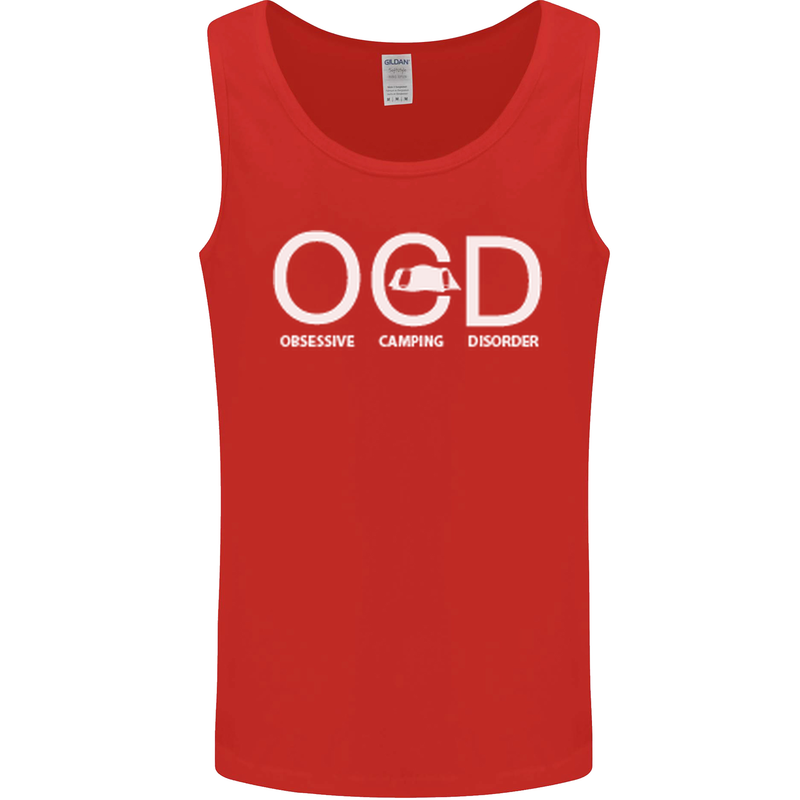 OCD Obsessive Camping Disorder Mens Vest Tank Top Red
